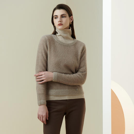 METTE羊绒世家2021年秋冬新品女士羊绒衫时尚镂空针织打底衫毛衣 商品图1