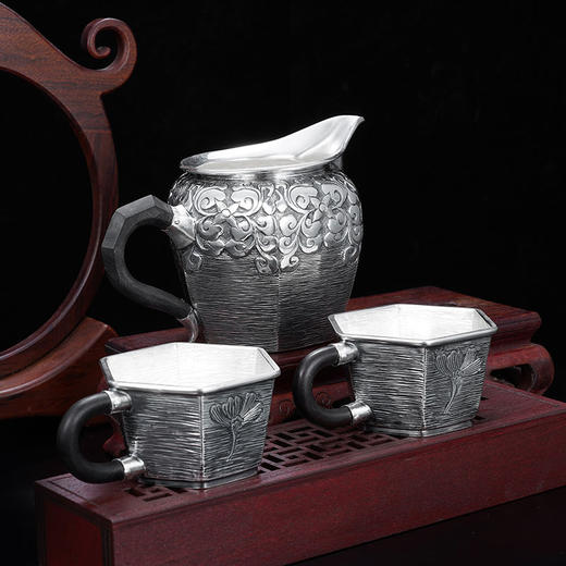 【仙客来】纯银茶具套装茶壶公道杯摆件茶杯摆件【YMT022】【YMT023】【YMT024】2109 商品图1