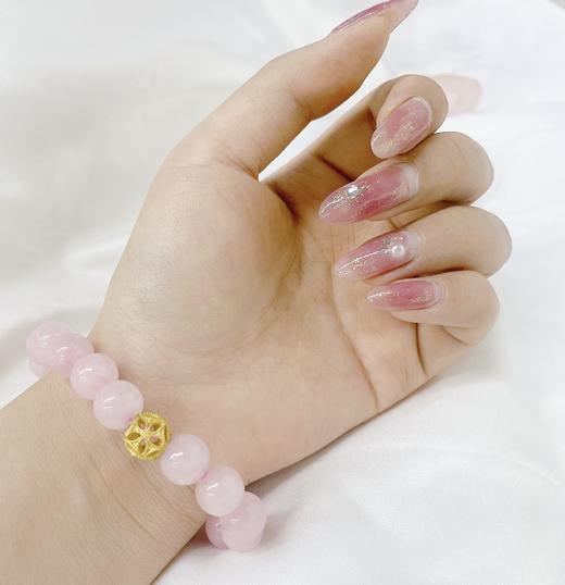 马达加斯加粉水晶手串 手链 珠径10MM左右  首饰饰品 商品图2