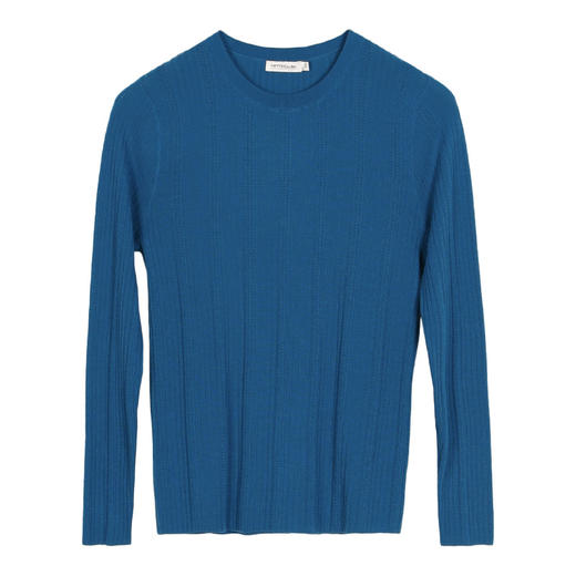 METTE羊绒世家2021年秋冬新品女士100%羊毛衫低圆领绞花镂空毛衣 商品图7