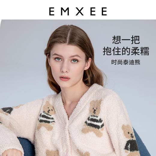 【半边绒亲子装】嫚熙小熊款半边绒家居套装 商品图5