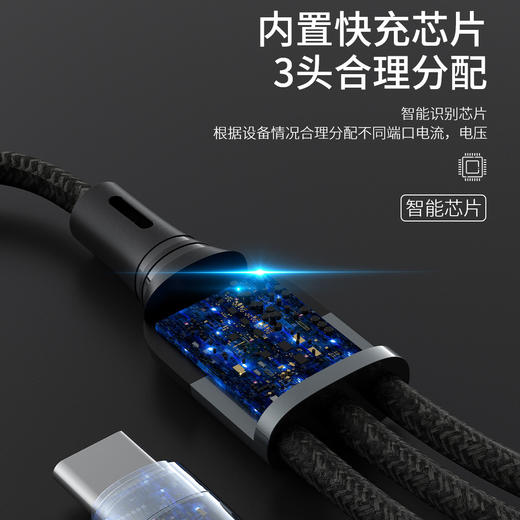 闪充1拖3手机数据线 适用于OPPO VIVO 华为 小米手机数据线安卓线 商品图2