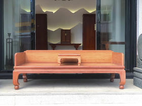 红桥红  家具严选  缅甸花梨（大果紫檀）【踩珠腿 三围独板罗汉床 两件套】