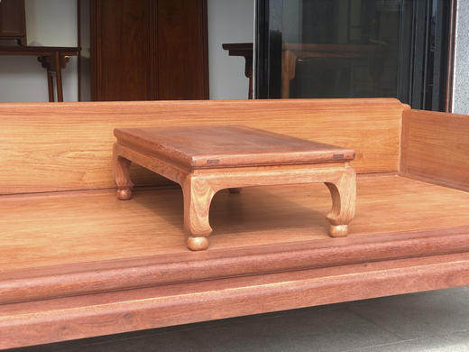 红桥红  家具严选  缅甸花梨（大果紫檀）【踩珠腿 三围独板罗汉床 两件套】 商品图3