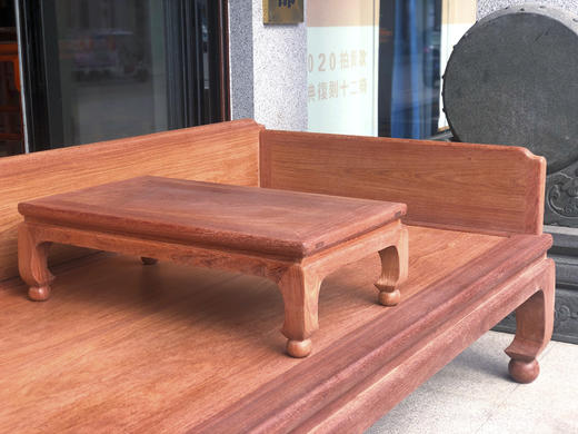 红桥红  家具严选  缅甸花梨（大果紫檀）【踩珠腿 三围独板罗汉床 两件套】 商品图4