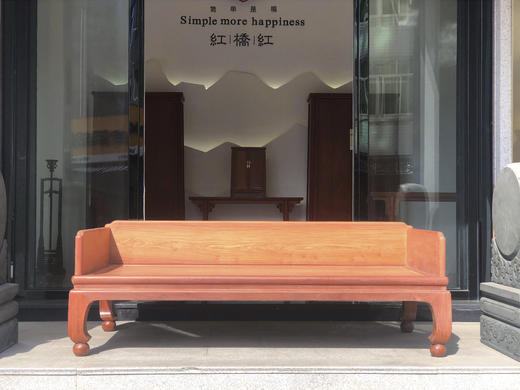 红桥红  家具严选  缅甸花梨（大果紫檀）【踩珠腿 三围独板罗汉床 两件套】 商品图5