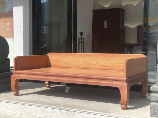 红桥红  家具严选  缅甸花梨（大果紫檀）【踩珠腿 三围独板罗汉床 两件套】 商品图7