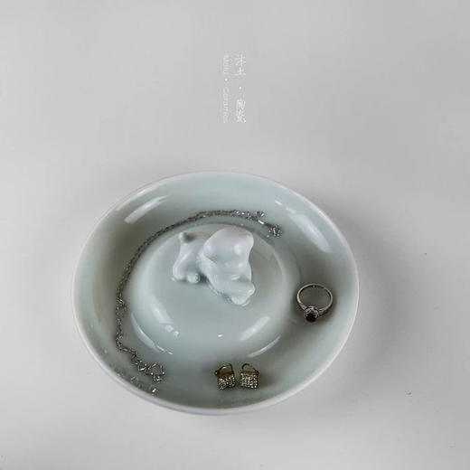 原创轻奢萌狗聚宝盆陶瓷收纳盘 商品图1