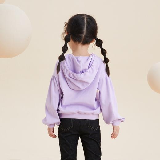 谜底童装H型中款T恤舒适连帽卫衣落肩泡泡袖可爱上衣213KT2257 商品图2