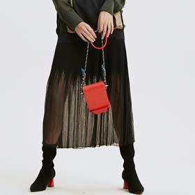 谜底2021秋季新款复古优雅大摆中长款针织半身裙213MZ2085