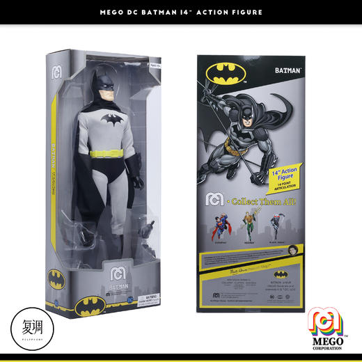 现货 Mego DC 蝙蝠侠 超人 14英寸 挂卡 可动人偶 商品图7