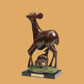 宇达青铜全铜摆件《子母羚》仿复制国礼 家居 装饰 工艺礼品 摆件