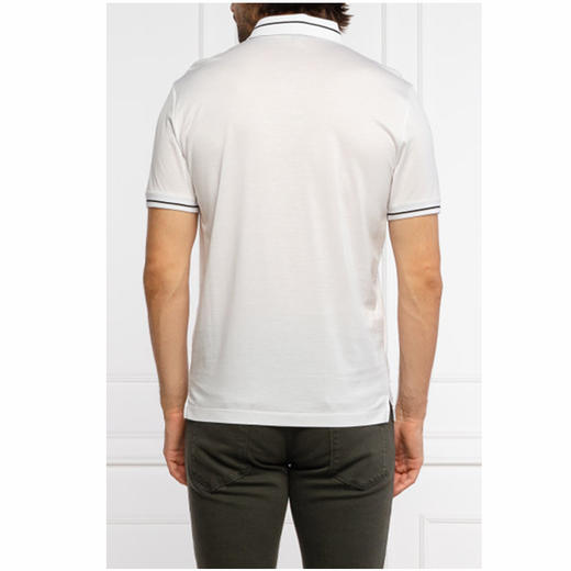 EMPORIO ARMANI 阿玛尼 男士条纹饰边短袖POLO衫 白色 6K1F65 1JUVZ 0100 商品图3