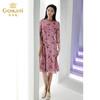 乔万尼秋装修身气质显瘦印花七分袖欧货连衣裙女中长款EN3E418 商品缩略图3