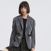 谜底西服2021秋季新款雾面幻彩光倒T型宽肩西装外套213MW1807 商品缩略图0