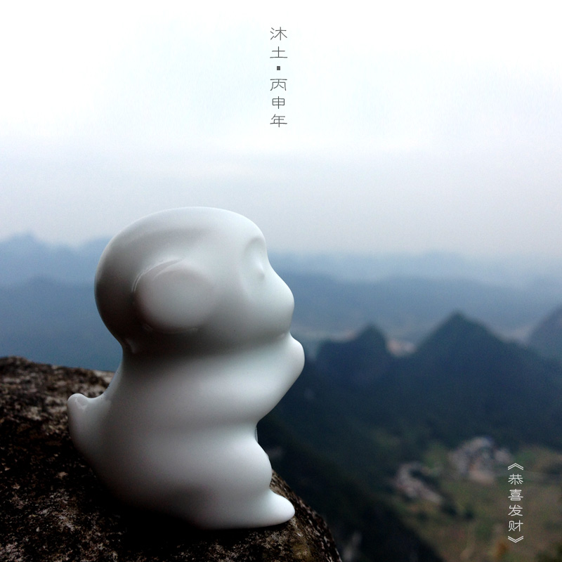 原创经典萌猴“恭喜发财”系列陶瓷摆件礼物【下单赠价值29.9元炫彩杯】