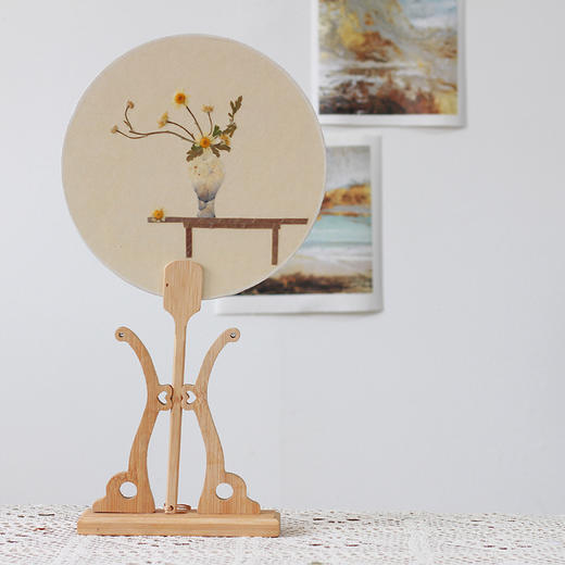 押花团扇-居家小景 商品图0