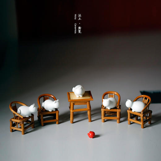 原创经典“外婆家的猫”系列陶瓷摆件礼物【下单赠价值29.9元炫彩杯】 商品图4