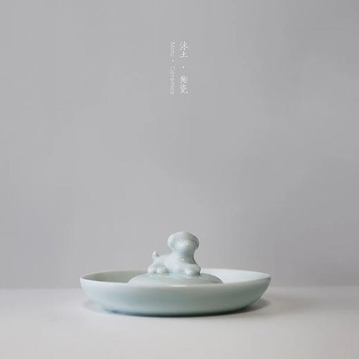 原创轻奢萌狗聚宝盆陶瓷收纳盘 商品图0