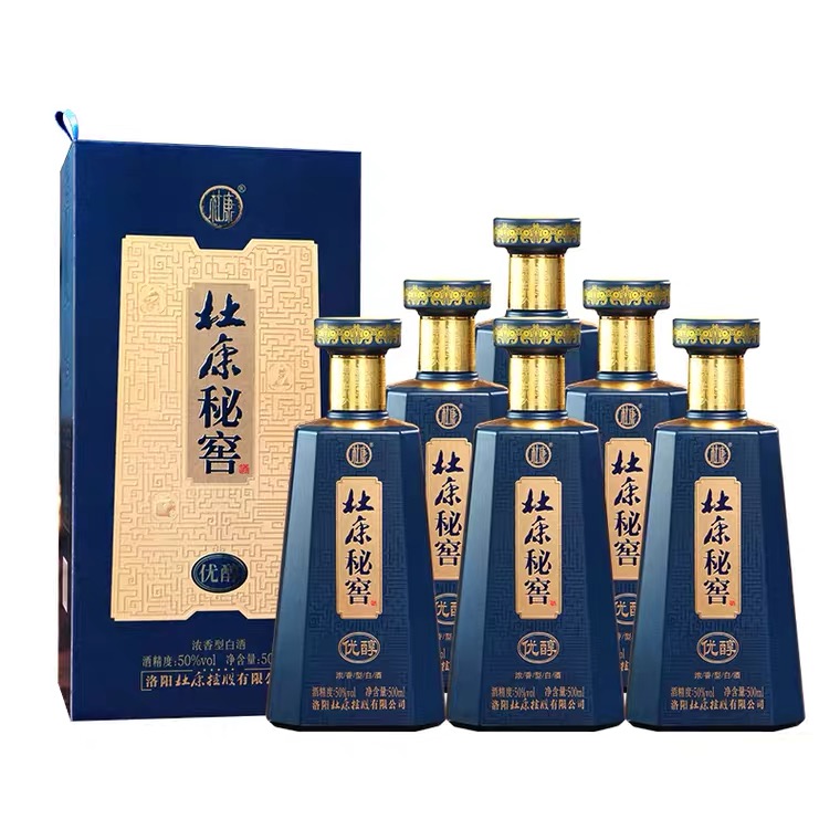 杜康秘窖优醇50度500ml*6瓶古窖自然醇浓香型商务宴请送礼白酒