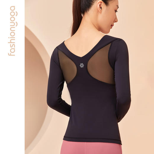 F06370凡圣瑜伽塑型美体瑜珈服长袖T恤 商品图5