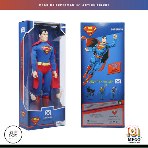 现货 Mego DC 蝙蝠侠 超人 14英寸 挂卡 可动人偶 商品图6