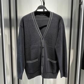 太平鸟男装2021秋新款V领针织衫毛衣开衫时尚休闲外套潮B1EAB3202