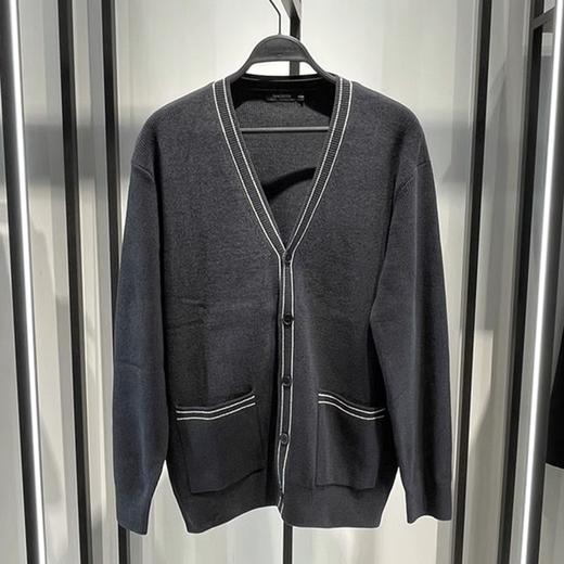 太平鸟男装2021秋新款V领针织衫毛衣开衫时尚休闲外套潮B1EAB3202 商品图0