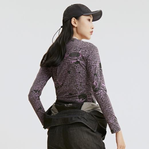 谜底2021秋季新款飞行器印花合体圆领长袖打底T恤外穿213MT1692 商品图2