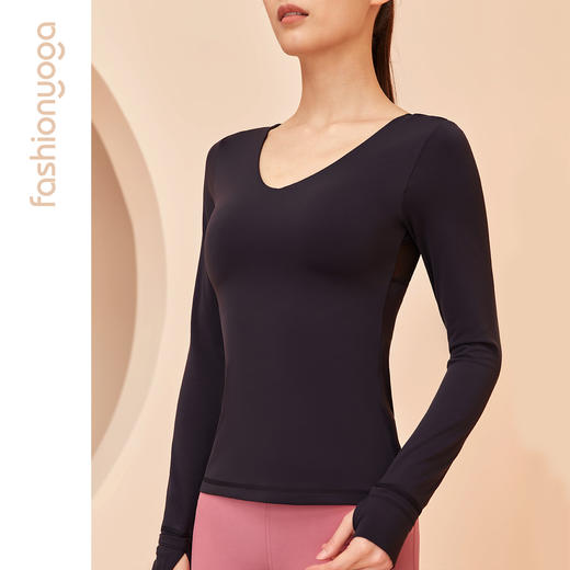 F06370凡圣瑜伽塑型美体瑜珈服长袖T恤 商品图4