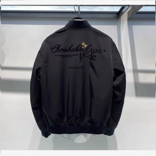 太平鸟2021秋季新款黑色刺绣棒球服宽松青年夹克外套潮男 b1bcb3103 商品图2