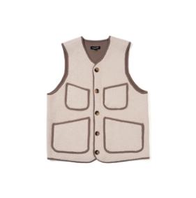 SpTF/RC20AW009/棕色包边绒面马甲 商品图0