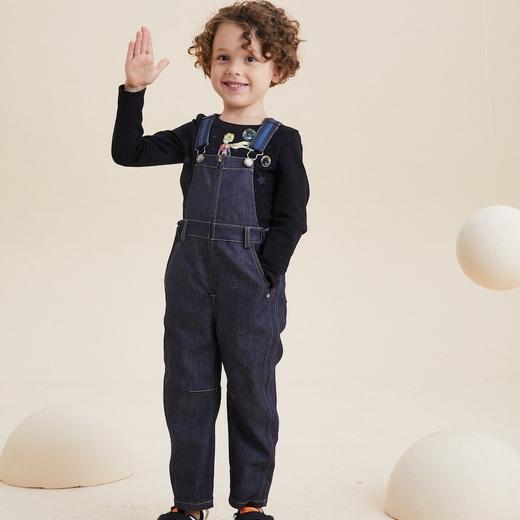 谜底童装21秋新款长款背带裤可爱舒适儿童休闲背带裤213KK2209 商品图4