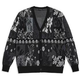 太平鸟男装 2021秋季新款纯棉花卉刺绣毛衫B1EAB3201