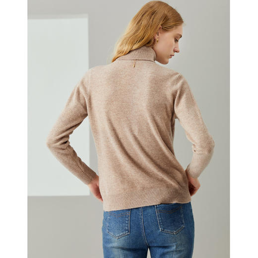 EITIE爱特爱秋季新款显瘦宽松舒适高领保暖纯羊毛套头针织衫C2101810 商品图5