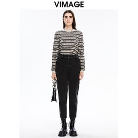 VIMAGE纬漫纪秋季新款显瘦舒适套头针织衫V1601203