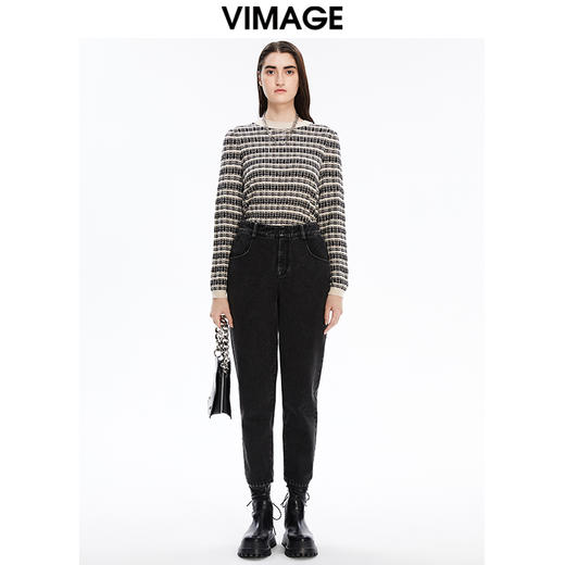 VIMAGE纬漫纪秋季新款显瘦舒适套头针织衫V1601203 商品图0