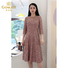 乔万尼春季蕾丝高腰修身气质名媛淑女长袖连衣裙EB3E228 商品缩略图4