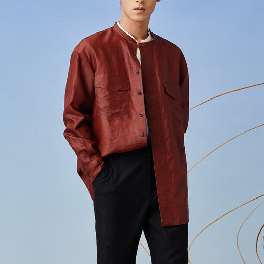 TANGY Collection/天意精品2021年秋冬新品真丝植物染莨绸衬衫 商品图1