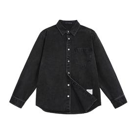 太平鸟男装 2021年秋季新款水洗牛仔衬衫男B1CHB3221