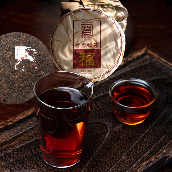 【秒杀】普洱熟茶 古树茶 2015年勐海大树料 正宗勐海味福茶 【包邮送茶针】