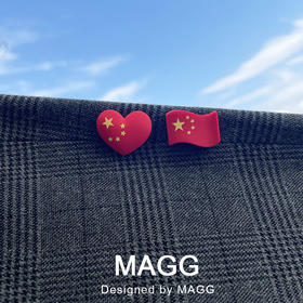 创意中国风爱国主义国旗红心胸针 胸章徽章学生衣服鞋包包配饰品