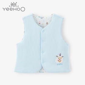 英氏婴儿马甲宝宝夹棉背心男居家服保暖上衣秋冬新款YZJGJ31003A