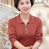 TZW-纯色妈妈装毛衣中老年人女翻领打底针织小衫 商品缩略图2