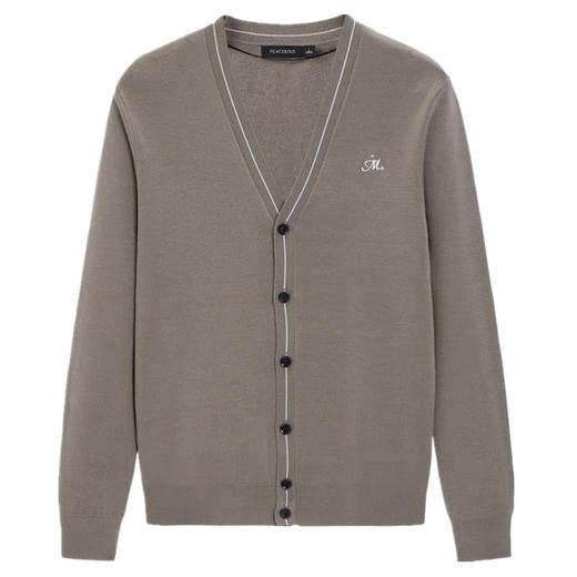 B1EAB3101太平鸟男装2021秋季新款V领刺绣开衫外套休闲毛衣针织衫 商品图0