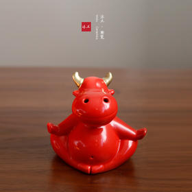 轻奢原创生肖牛“MOMO”陶瓷香器礼物摆件【下单赠价值29.9元炫彩杯】