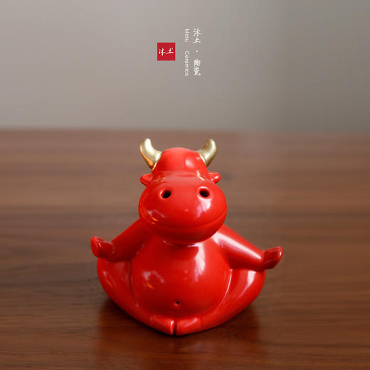 轻奢原创生肖牛“MOMO”陶瓷香器礼物摆件【下单赠价值29.9元炫彩杯】 商品图0