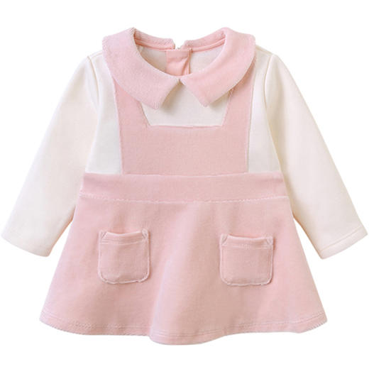 英氏-童衣类（秋）E1英针长袖连衣裙, 银牡丹粉, 商品图4