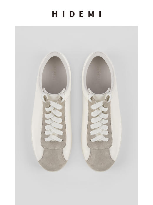 HIDEMI简约设计感小羊皮球鞋sneaker 黑色/白色/棕色 商品图6