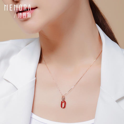 【1件7.5折】圈爱系列18K金钻石几何椭圆项链一款多戴套链KN2984 商品图4